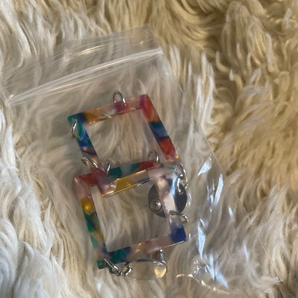 🌈 Resin Earrings Multicolored Artisan - Picture 2 of 3